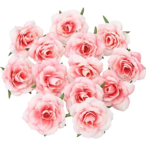 10Pcs/Set Simulation Flower Head Vivid Long Lasting Multi-functional Artificial Rose Flower Heads for Wedding