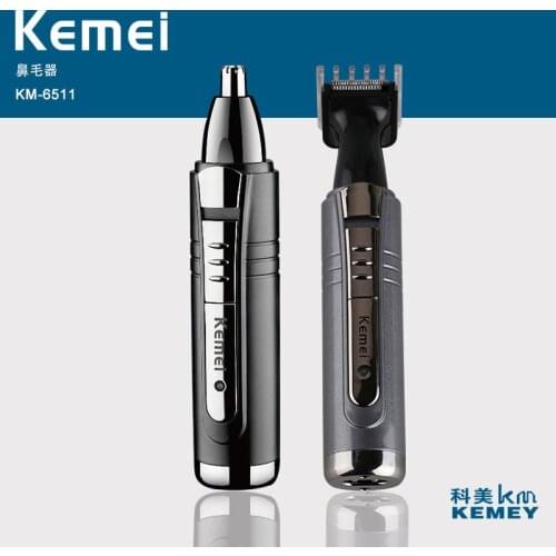 Kemei 2in1 Nose Hair Trimmer Nasal Wool Implement Cut Washed Clipper And Razor Epilator Remover Ear Rechargeable ElectricKM-651