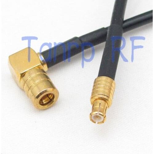 50CM Pigtail coaxial jumper RG174 extension cord cable 20in MCX male plug to SMB female right angle RF connector adapter