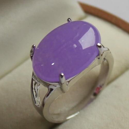 Nice jewelry ladys beautiful purple jades silver plated ring 7/8/9