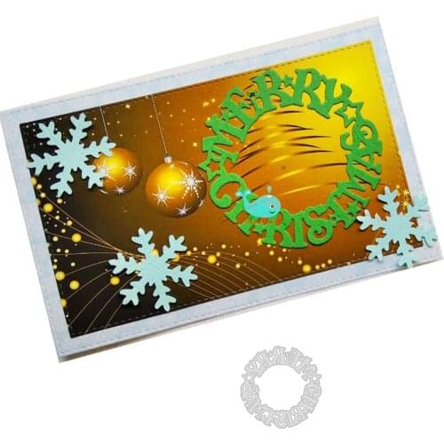 Circle Merry Christmas Words Metal Cutting Dies Frame Stencil for DIY Scrapbooking Cards Album Embossing Crafts Die Cut New 2020
