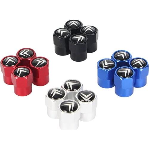New 4PCS Auto Wheel Tire Valve Stem Caps Cover For Citroen C4 Picasso C4L C3-XR C2 C3 C5 C6 Car accessories