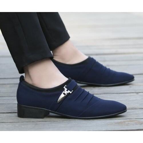 Autumn winter Formal Shoes Men Casual Slip On Men Dress Shoes Canvas Business Men Oxford Formal Shoes For Men Casual Large size