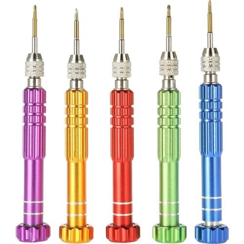 Screwdriver Handle With 5 Bits Phone Glasses Watch Repair Tools Kits