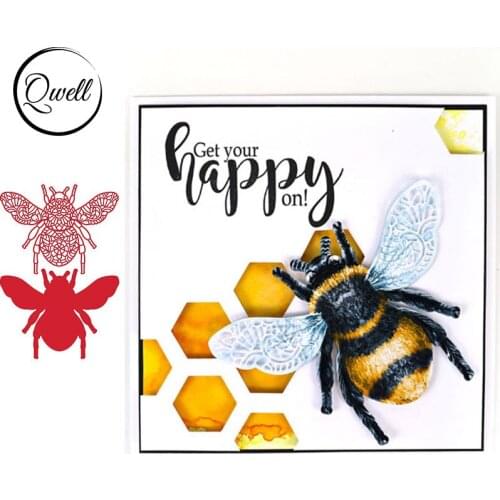 QWELL Bee Flower Chrysanthemum Broder Metal Cutting Dies for Scrapbooking and Card Making Paper Embossing Craft New 2019