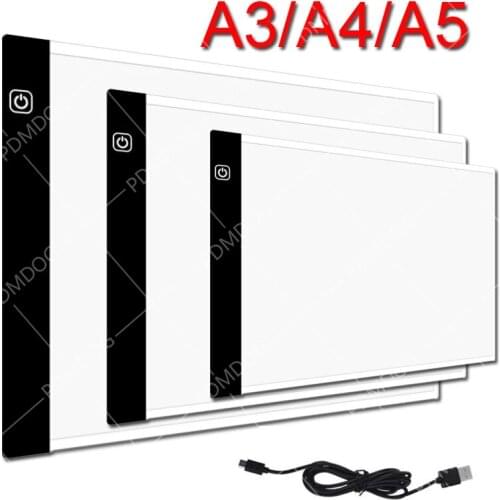 A3/A4/A5 Size Three Level Dimmable Led Light Pad,Tablet Eye Protection Easier for Diamond Painting Embroidery Tools Accessories