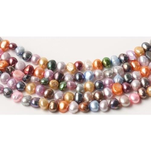 5-6mm Multicolor Freshwater Pearls Baroque Irregular Punch Loose Beads for Jewelry Making DIY Necklace Bracelets Handwork 15inch