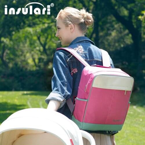 Lequeen Fashion Mummy Maternity Backpack Nappy Bag Mummy Large Capacity Bag Mom Baby Multi-function Waterproof Outdoor Travel