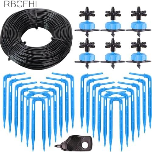 RBCFHl 20m Greenhouse Drip Irrigation 4-way 3/5mm Drip Arrow Transmitter Irrigation Watering System for Pot Garden Lawn Kit