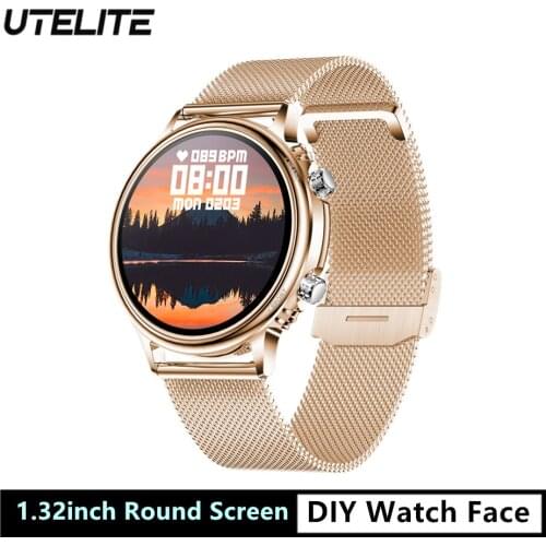 UTELITE 2021 Top CF81 Smartwatch 1.32 inch Screen 360*360 IP67 Waterproof Heart Rate DIY Dial Women Men Watch Digital For xiaomi