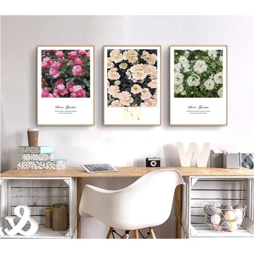 Modern Nordic simple plant rose living room sofa background wall painting dining room bedroom bed canvas decorative painting