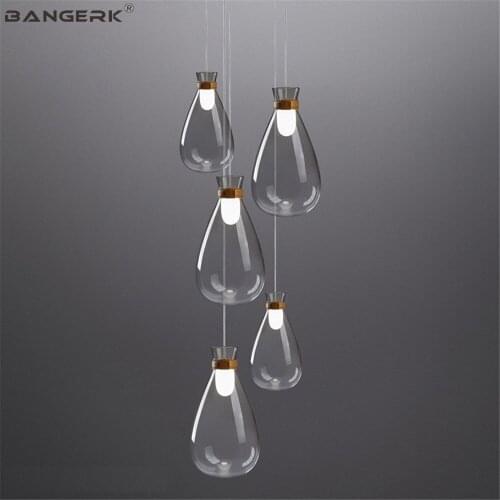 Nordic Design Modern LED Pendant Light For Living Dining Room Bar Glass Hanging Lamp Loft Decor Home Indoor Droplight Fixtures