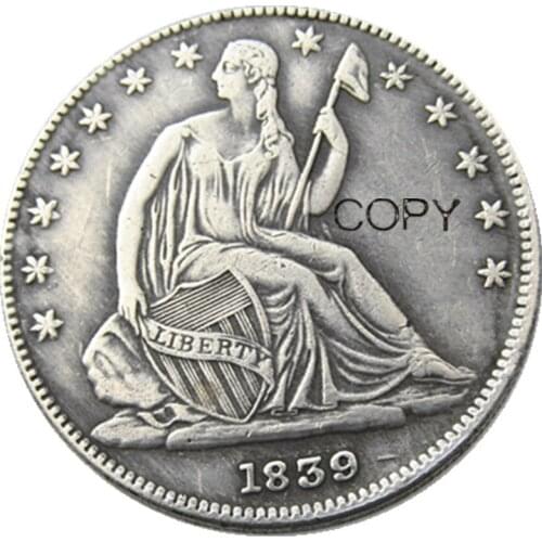 US 1839 Liberty Seated Half Dollar Silver Plated Copy Coins