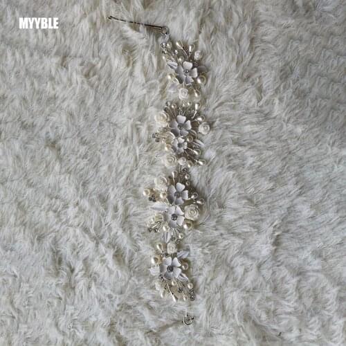 MYYBLE jewel bridal crown tiara rhinestone wedding hair jewelry pearl bridal hair accessorie luxury crystal bridal tiara