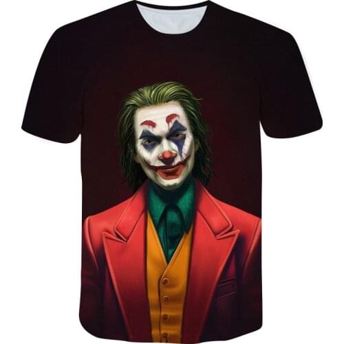 Street Fashion Hip-Hop T-shirt Mens Short-Sleeved Shirt 3D Clown Print O-neck Teen Boy T-shirts
