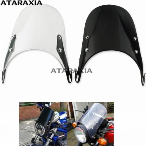 5-7" Retro Cafe Racer Windshield Wind Deflector Visor Screen For Yamaha Harley XL Yamaha XJ Suzuki GSX Bobber Scramble Universal