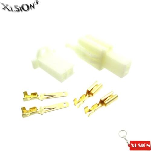 XLSION Aftermarket 2 Pins Electrical Wire Connector Terminal Harness Plug Socket Pit Dirt Pocket Mini Bike Go Kart ATV Scooter