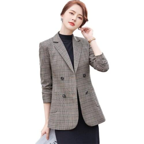 Lenshin High-quality England Style Plaid Blazer Long Women Coats with Belt for Women Fashion Outwear Jacket Elegant Office wear