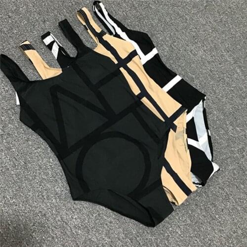 Women Swimsuit Sleeveless Print Female Holiday Sexy One Piece Playsuit & Bodysuit For Summer