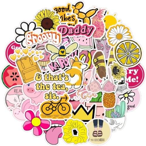 10/50/100 PCS Vsco Stickers Pack Girl Anime Stiker Things for Children on The Laptop Fridge Phone Skateboard Suitcase Sticker