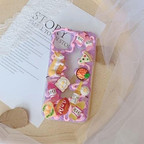 11/12 pro Handmade case Anime Cartoon Customized Cover For iPhone 7/8plus 6/6s DIY cream shell wine bottle XR XS MAX 12mini gift