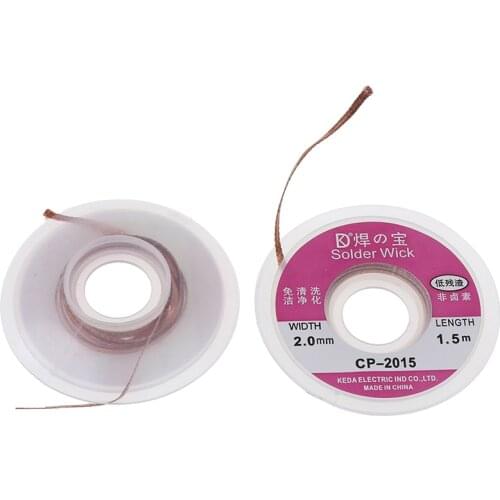 2Pcs 75cm Solder Wick Remover Desoldering Braid Wire Sucker Cable Fluxed Flux 2.0mm