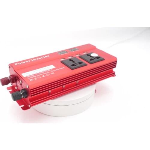 3AC Sockets 4.8A 5V 4USB Power Inverter Sine Wave DC 12V/24V to AC 220V/230V LED Display Universal Plug Peak 2000W Car Converter