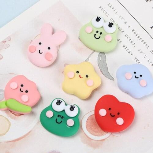30pcs Cartoon Stars Hearts Rabbits Clouds Frogs Resin Accessories DIY Craft Supplies Phone Shell Patch Arts Kids Hair Materials
