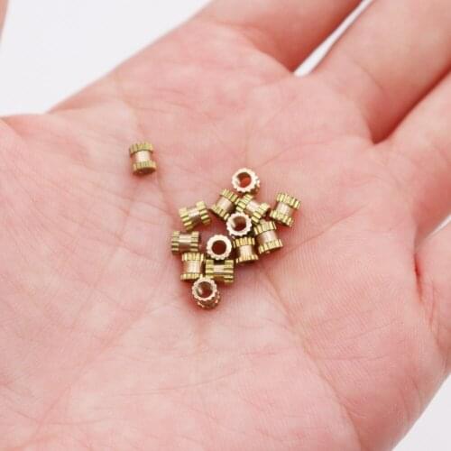 5/25pcs M2 M2.5 M3 M4 M5 M6 M8 M10 Solid Brass Copper Injection Molding Knurl Thread Insert Nut Nutsert Embedded Nut Double Pass