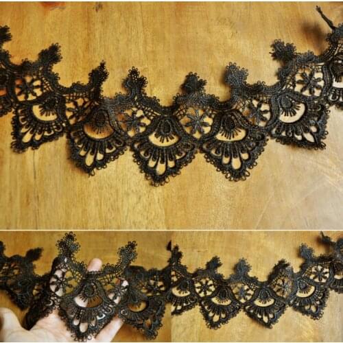 5 Meters Hot Black Lace Applique Trim Very Beautiful Lace Embellishment for DIY Accessories