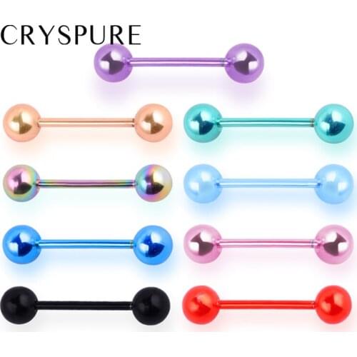 9-color suit Anti-allergy fanshion stainless steel body Piercing Accessories Barbell Tongue studs tongue ring Jewelry