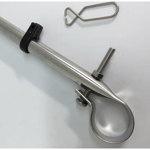 Adjutable 304 SS 14" Flag Pole Staff For 7/8" - 1" Rail Tube Boat Yacht RV