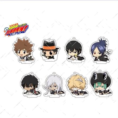 Anime HITMAN REBORN! Prone Position Series Gokudera Hayato Hibari Kyoya Bags Pendant Keychain Acrylic Keyring Bag Charm Decor