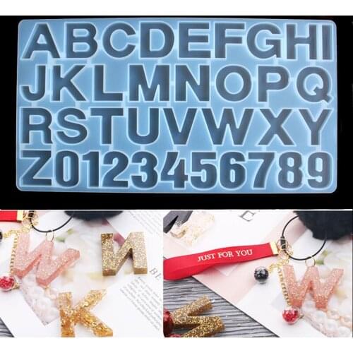 Aouke Manual diy Epoxy UV adhesive silicone English alphanumeric mold Keychain pendant decorative mold