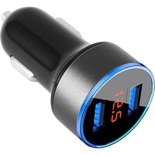 Car Charger 5V 3.1A With LED Display Universal Dual Usb for Ssangyong rexton w actyon korando c stavic sport kyron tivoli musso