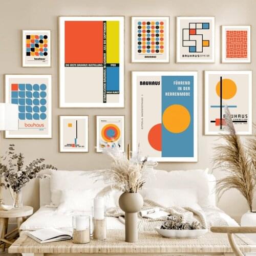 Bauhaus Geometry Minimalism Wall Art Canvas Painting Nordic Posters And Prints Wall Pictures For Living Surrealism Room Decor