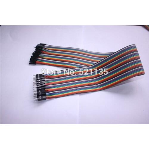 Free shipping 40pcs 40cm 1p-1p Connector Male to Female Dupont Wire Cable Line 2.54mm