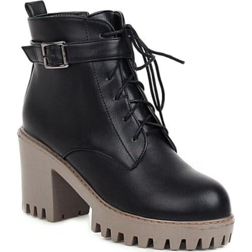 Big Size Lace up boots boots women shoes ankle boots for women ladies boots shoes woman winter