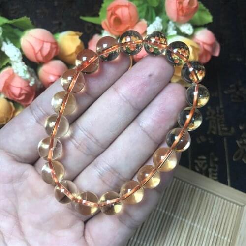 10mm Natural Yellow Citrine Quartz Bracelet For Women Lady Men Gift Crystal Round Beads Clear Gemstone Jewelry Strands AAAAA