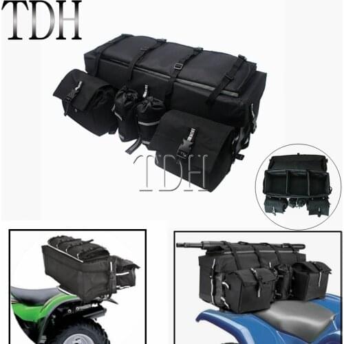 Black ATV Waterproof Rear Seat Shelf Bag Travel Rack Bag Carrier Outdoor 600D Oxford Cloth Mountain Bike Luggage Storage Bags