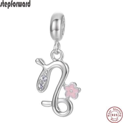 DIY Capricornus In Twelve Constellations Enamel Design 925 Sterling Silver Capricornus Charm Beads Bracelet Necklace DIY Jewelry