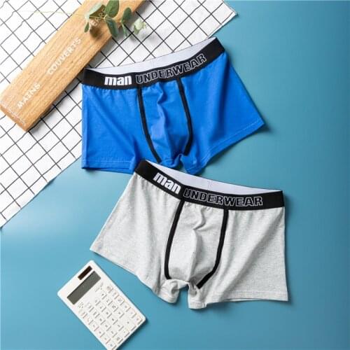 Mens Panties Sexy Shorts Cotton Men Underwear Male Breathable Boxers Solid Boxershorts European Size S-XL Man Underpants