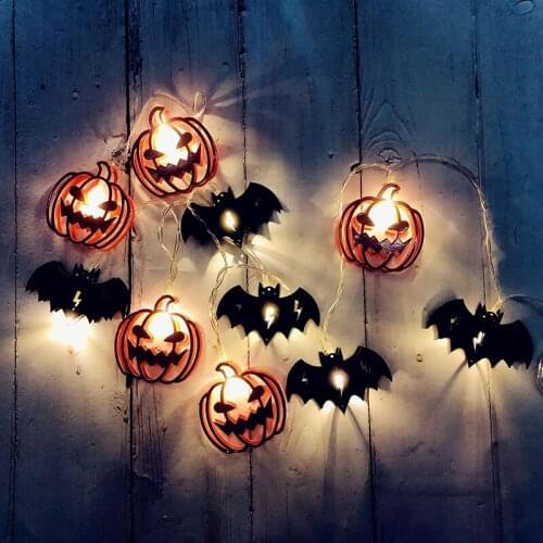 String Lights Pumpkin Ghost Skeletons Bat Spider Led Light String Festival Bar Home Party Decor Halloween Ornament