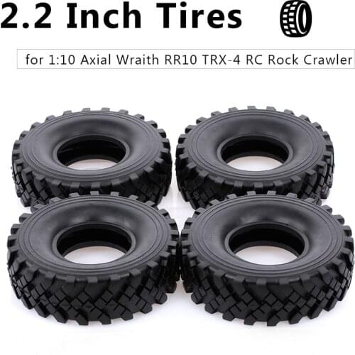 4Pcs 2.2 Inch 127mm Rock Crawler Tires 1/10 RC Rock Crawler Tires for 1:10 Rock Axial Wraith RR10 RC Rock Crawler Jeep Truck