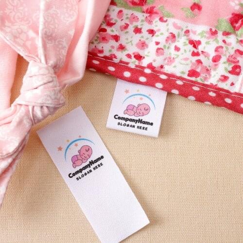 Custom folding labels / custom brand labels, personalized for children, Personalized Brand, Organic Cotton (MD2021)
