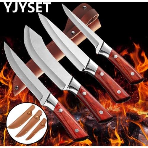 Boning Knfe Pocket Butcher Knives Meat Cleaver With Knife Sleeves Serbian Chef Slaughter Kitchen Knives Kitchen Camping Knife
