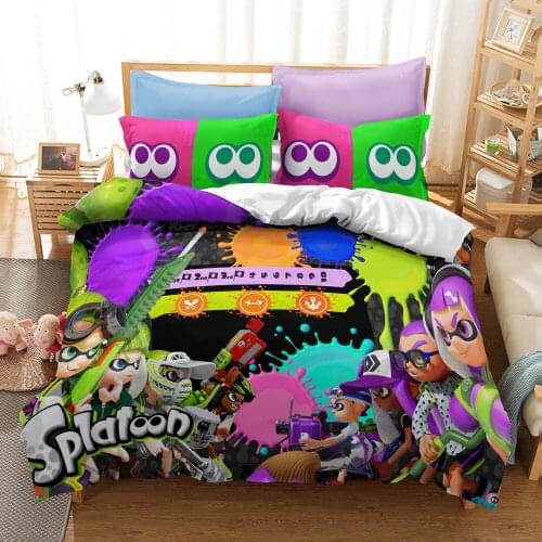 3D Print Game Splatoon Figure Comforter Bedding Set Queen Twin Single Duvet Covers Pillowcase Home Decor Luxury for Kids Adult