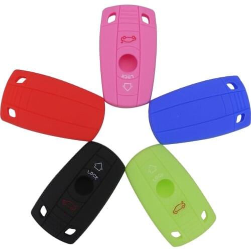 Kutery 3 Buttons Silicone Colorful Remote Car Key Cover Case For BMW E81 E87 3 320 E90 E91 E92 E60 E61 Protection Replacement