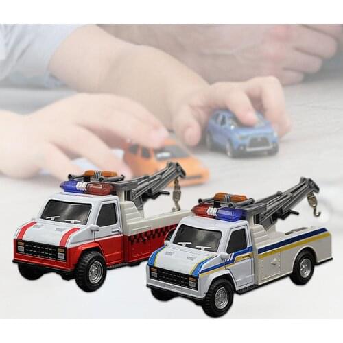 1/28 Pull Back Traffic Police Rescue Truck Crane Car Kids Simulation Model Toy Mobile Vehicle Model Kid Mini Cars Toys Gift