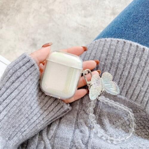 Glitter Colorful With Buttery Chain Fashion Earphone Cases For Airpods 1 2 Pro